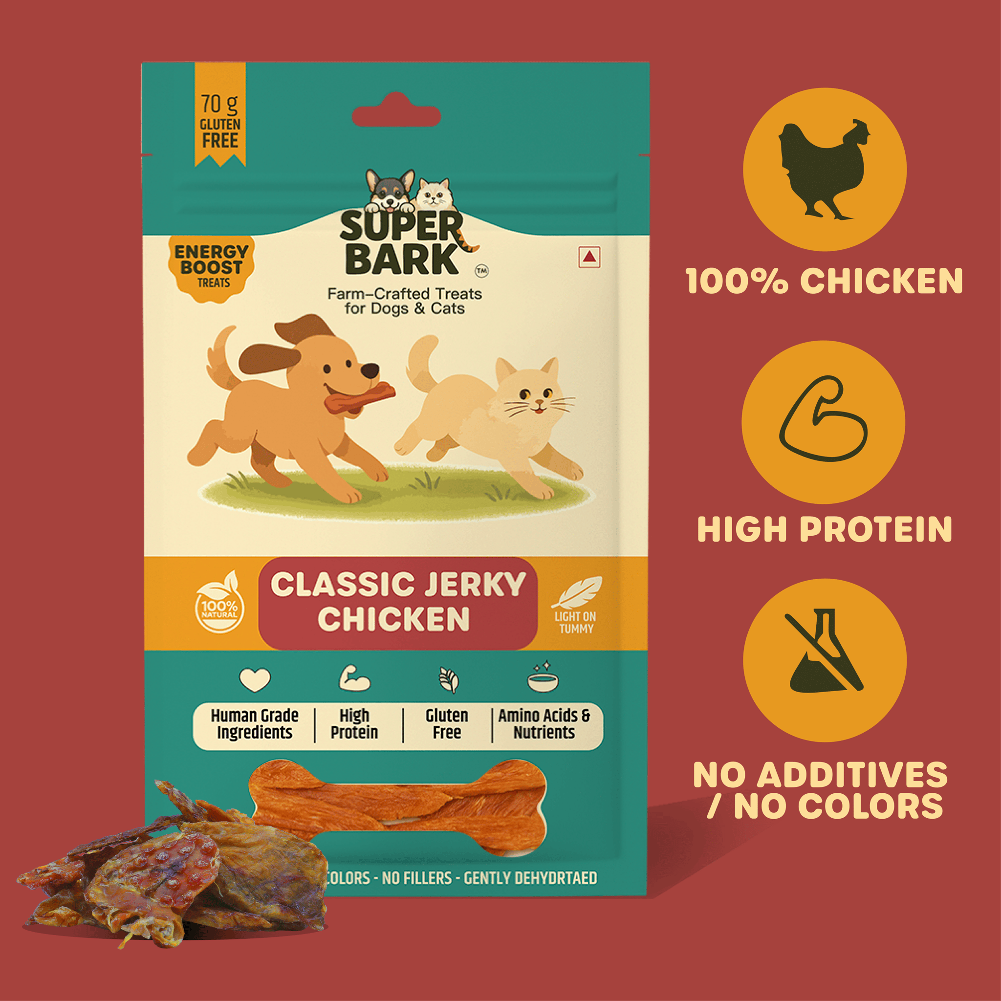 CLASSIC CHICKEN JERKY - 70 Grams